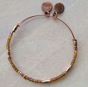 Multi-color Rose Gold Alex and Ani Beaded Bangle